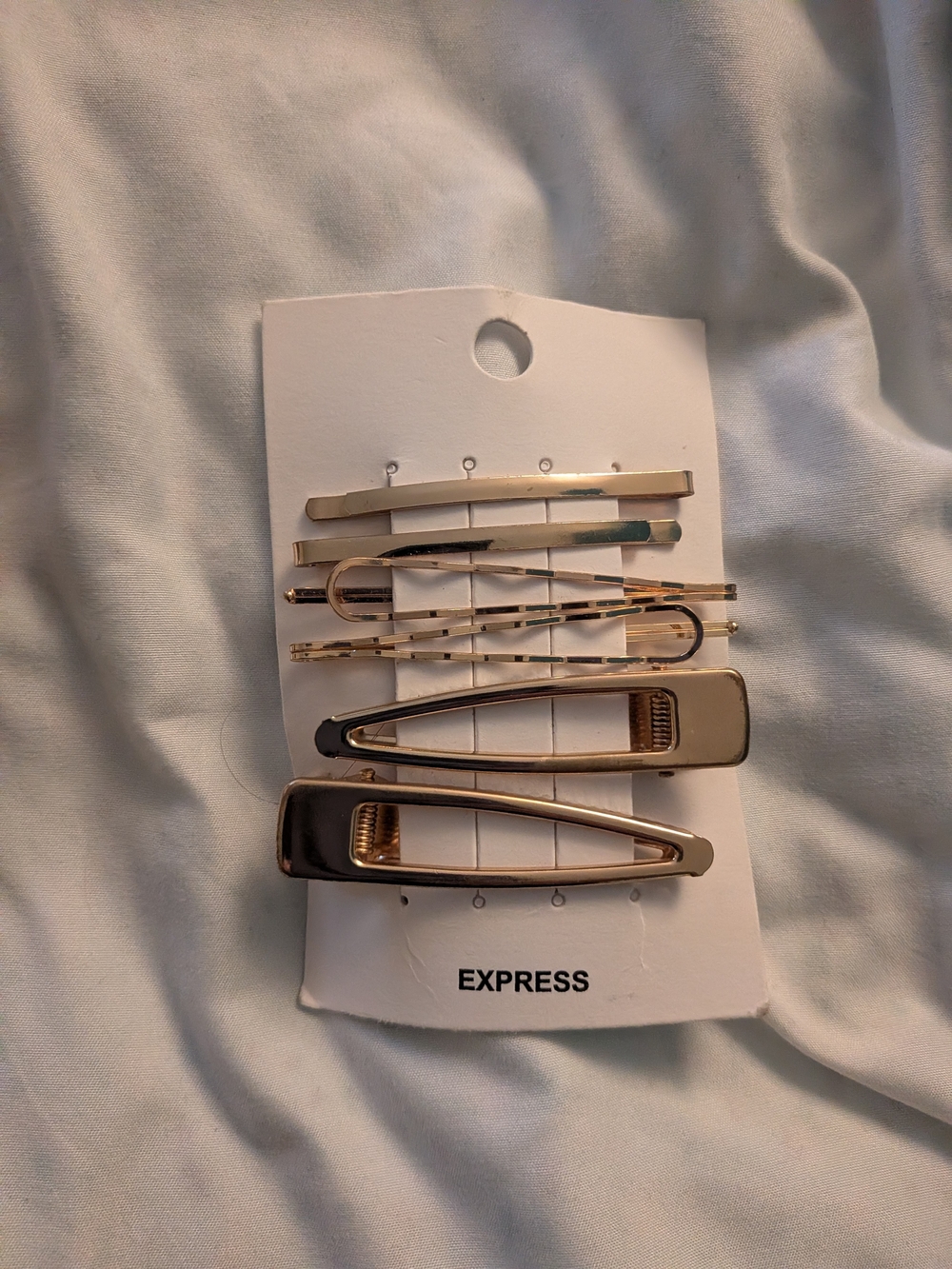 Express Metallic Gold Hair Clip Set - 6 Pack Brand New